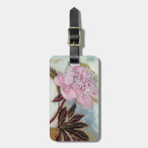 Etiqueta De Bagagem Flor cor-de-rosa da peônia