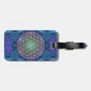 Etiqueta De Bagagem Flor Da Vida - Ouro - Frente 1