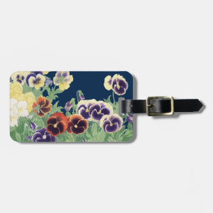 Etiqueta De Bagagem Flor de Amor-Perfeito Vintage Japonesa Ukiyo-e Bot