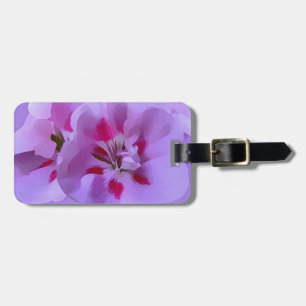 Etiqueta De Bagagem Flor de Hibisco Roxo Abstrata Violeta