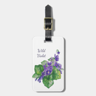 Etiqueta De Bagagem Flor de Jardim Roxo Selvagem Violeta e Selvagem