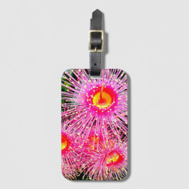 Etiqueta De Bagagem Flor de noz de goma rosa brilhante