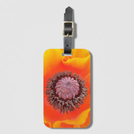 Etiqueta De Bagagem Flor de Papoula Laranja Brilhante