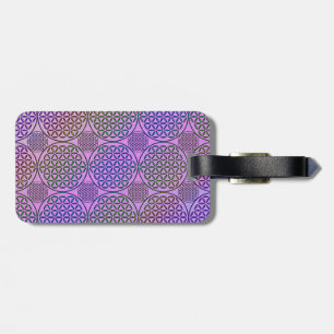 Etiqueta De Bagagem Flor de Vida - padrão de granulação do selo 3