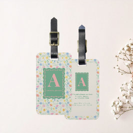 Etiqueta De Bagagem Flor Floral Personalizada de Flor Silvestre com In