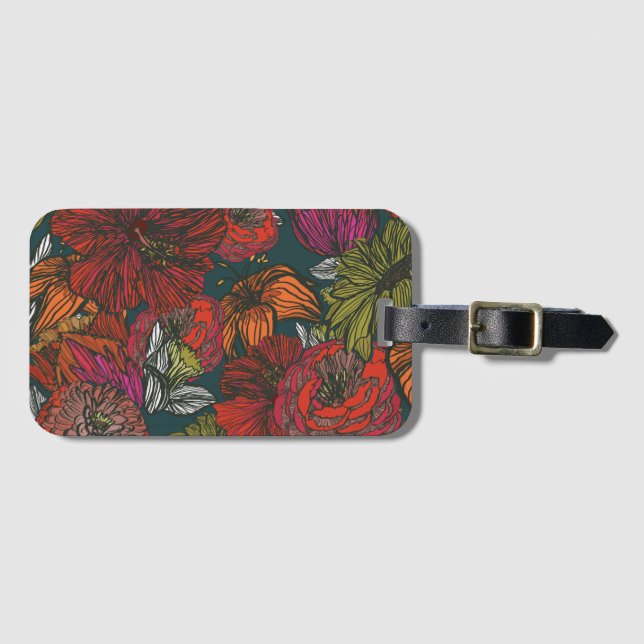 Etiqueta De Bagagem Flor Medley (Frente Horizontal)