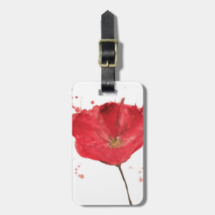Etiqueta De Bagagem Flor pintada 2 da papoila da aguarela