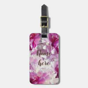 Etiqueta De Bagagem Flor rosa deixa marcas de luva personalizadas