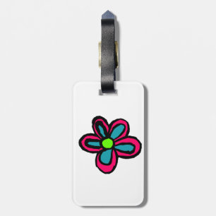 Etiqueta De Bagagem Flor Rosa Fofa