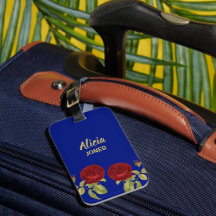 Flor vermelha e folhas azuis