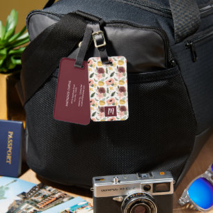 Etiqueta De Bagagem Florais de Vintage Personalizados