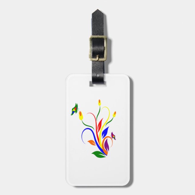 Etiqueta De Bagagem Floral (Frente Vertical)