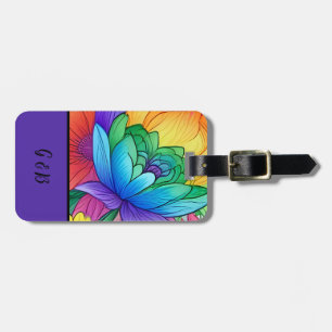 Etiqueta De Bagagem floral arco-íris lgbtq