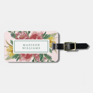 Etiqueta De Bagagem Floral Blooming Flowers