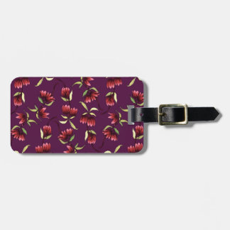 Etiqueta De Bagagem Floral Boêmiano Russo Vermelho Vermelho Brilhante