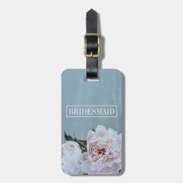 Etiqueta De Bagagem Floral Bridesmaid (Frente Vertical)