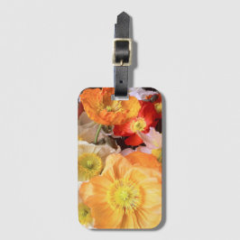 Etiqueta De Bagagem Floral de Papoula Boho Brilhante