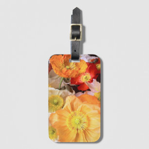 Etiqueta De Bagagem Floral de Papoula Boho Brilhante