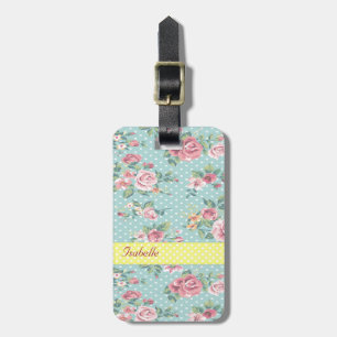 Etiqueta De Bagagem Floral elegante vintage gentil