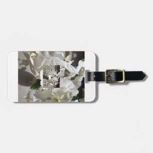 Etiqueta de Bagagem Floral Flor de Neve
