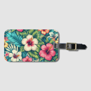 Etiqueta De Bagagem Floral havaiano/tropical