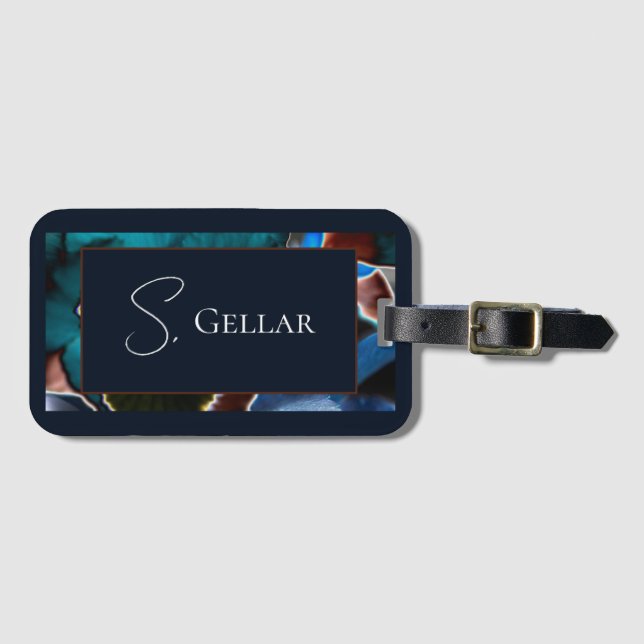 Etiqueta de Bagagem Floral Moderna (Frente Horizontal)