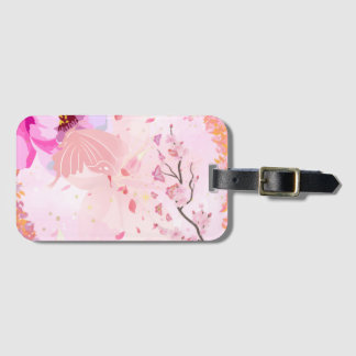 Etiqueta de Bagagem Floral Rosa