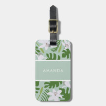 Etiqueta de Bagagem Floral Tropical