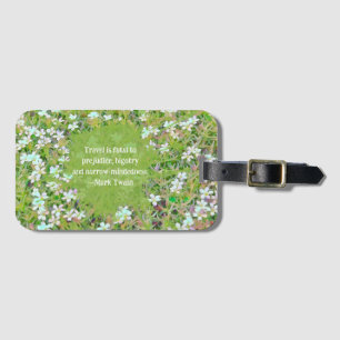 Etiqueta de bagagem FLORAL, VERDE E BRANCA/VIAGEM