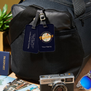 Etiqueta De Bagagem Florença capital da Toscana Itália vintage souveni