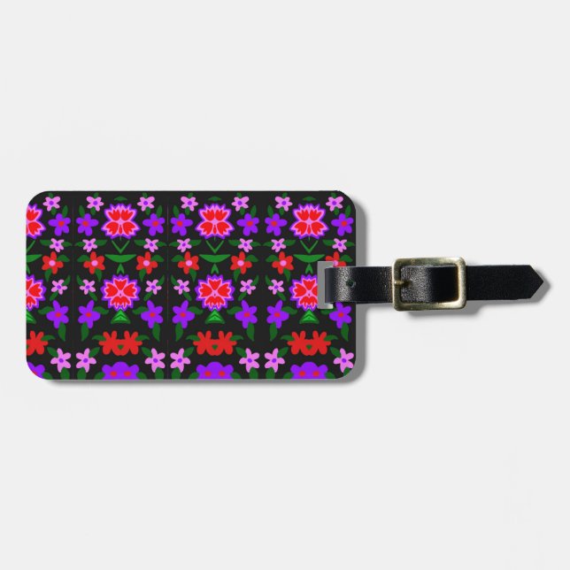 Etiqueta De Bagagem Flores (Frente Horizontal)