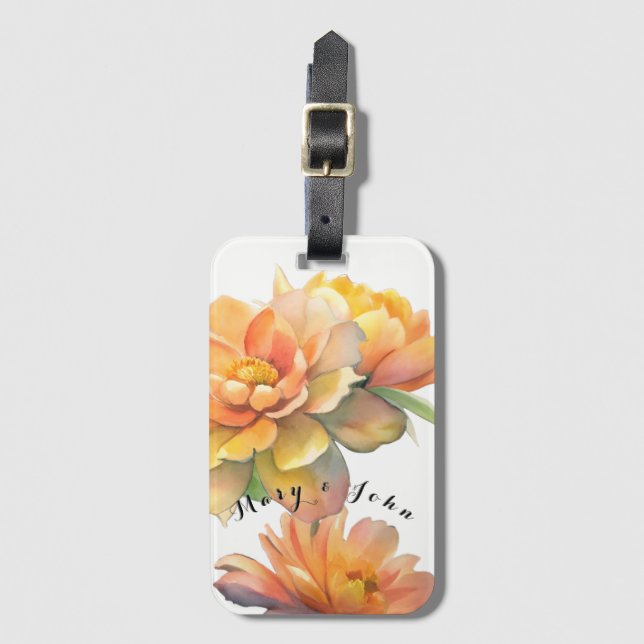 Etiqueta De Bagagem Flores (Frente Vertical)