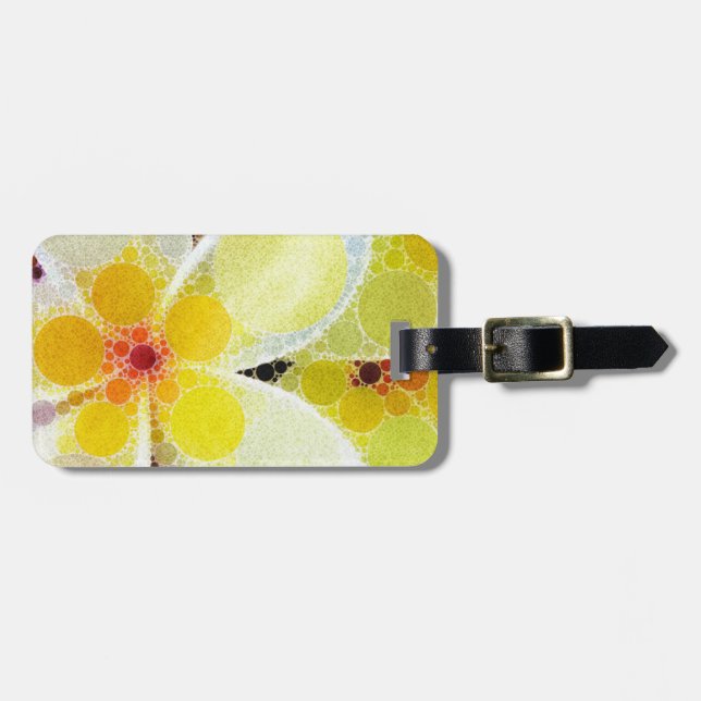 Etiqueta De Bagagem Flores abstratas amarelas (Frente Horizontal)