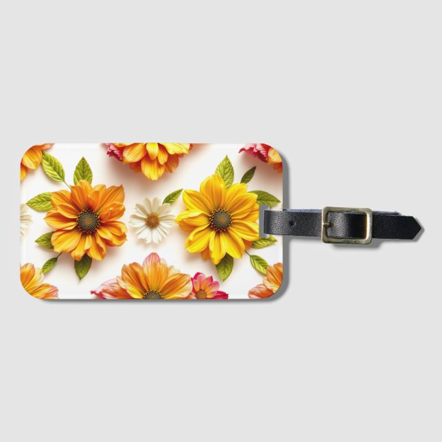 Etiqueta De Bagagem flores amarelas (Frente Horizontal)