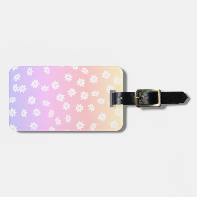 Etiqueta De Bagagem Flores Arco-Íris (Frente Horizontal)