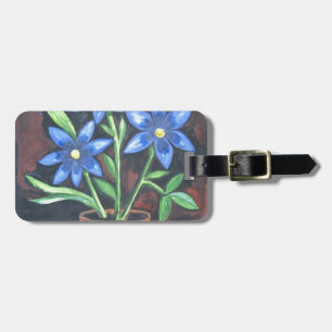 Etiqueta De Bagagem Flores Azuis