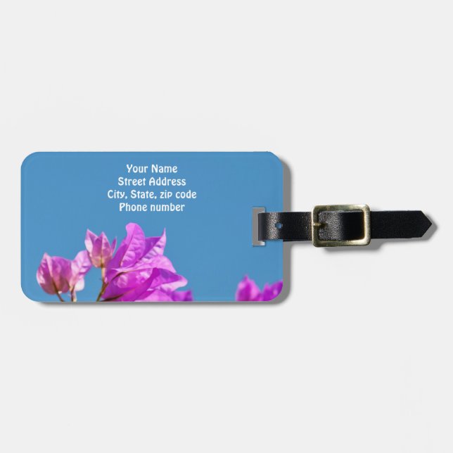 Etiqueta De Bagagem Flores Bougainvillea (Frente Horizontal)