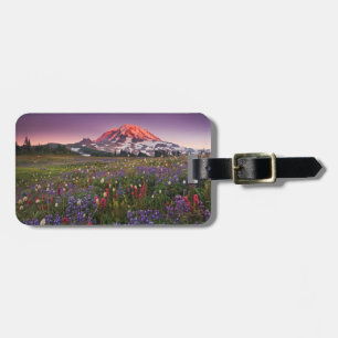 Etiqueta De Bagagem Flores Coloridas no Parque Nacional de Rainier