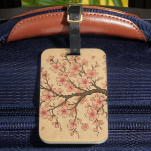 Etiqueta De Bagagem Flores de Cerejeira - Estilo de Arte Tradicional J