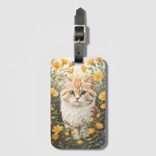 Etiqueta De Bagagem Flores De Gato E De Manteiga, De Gato E De Manteig