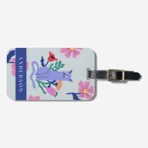 Flores de Gato e Matisse Azul Personalizáveis Russ