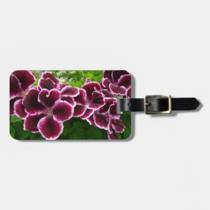 Etiqueta De Bagagem Flores de Gerânio Real Elegantes Florais Marrons