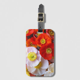 Etiqueta De Bagagem Flores de Papoula Brilhantes