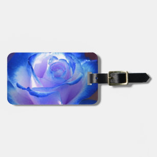 Etiqueta De Bagagem flores de rosa penteado flores azuis