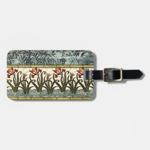 Etiqueta De Bagagem Flores de Vidro Estacionadas com Borda de Banho