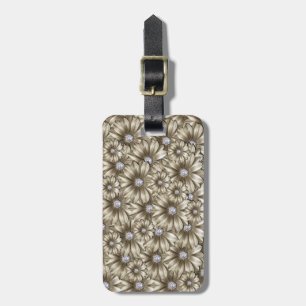 Etiqueta De Bagagem Flores Diamantes Bonitas