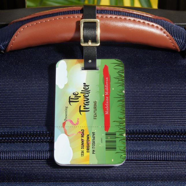 Etiqueta De Bagagem Flores do Festival Russo Moderno (Frente Insitu 2)