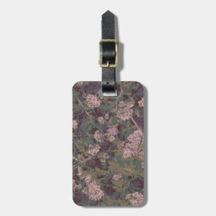 Etiqueta De Bagagem Flores, folhas, e camuflagem