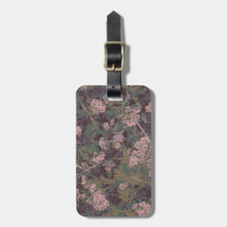 Etiqueta De Bagagem Flores, folhas, e camuflagem