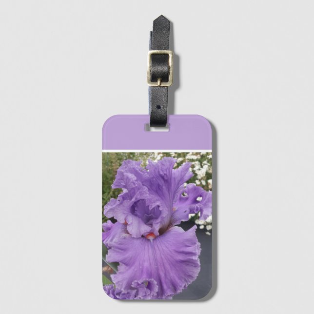 Etiqueta De Bagagem Flores Íris Lavandas Roxas Apron Lilac (Frente Vertical)